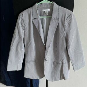 Grace 3/4 sleeve blazer. Nautical striped (navy/white)